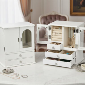 Personalised Wooden Jewelry Box with Rotating Necklace Hook